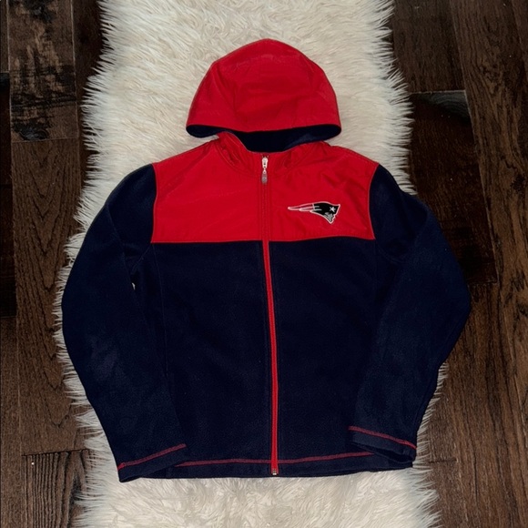 Red and Navy New England Patriots Fleece Jacket - Picture 1 of 5